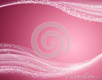 Pink background with waves and stars Stock Photo