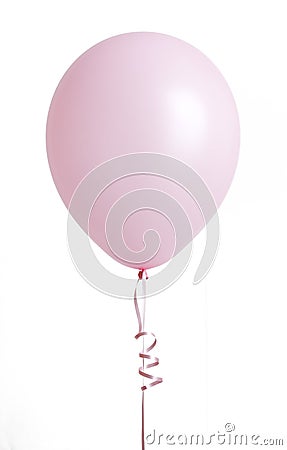 Pink Balloon on White Stock Photo