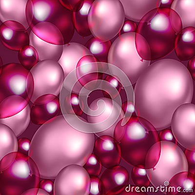 Pink balloons background for celebration Vector Illustration