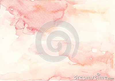 Blush Pink and beige watercolor background Abstract splash texture Wedding Invitation background Stock Photo