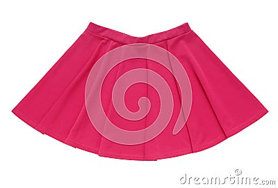 Pink bell-bottomed is isolated, a skirt has fuchsia colour Stock Photo