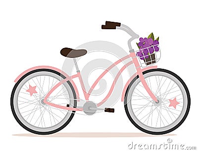 Pink bicycle Vector Illustration