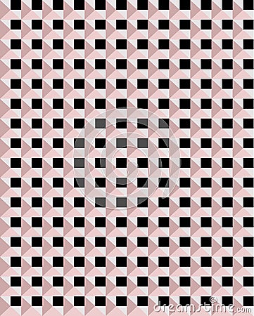 Pink and black squares seamless vector pattern Vector Illustration