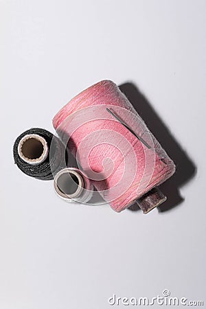 Pink and black thread Stock Photo