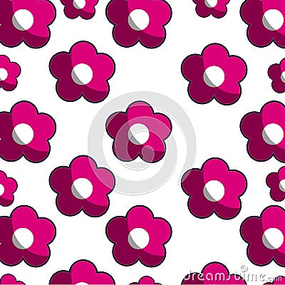 Pink blossom pattern floral design Vector Illustration