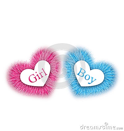 Pink and blue baby shower, reveal the gender baby shower Vector Illustration