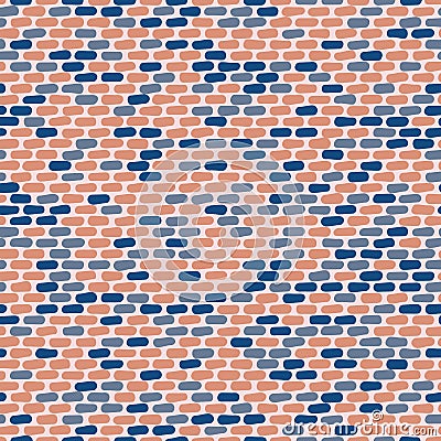 Pink and blue bricks seamless vector pattern Vector Illustration