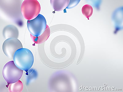 Pink blue and purple balloons Stock Photo