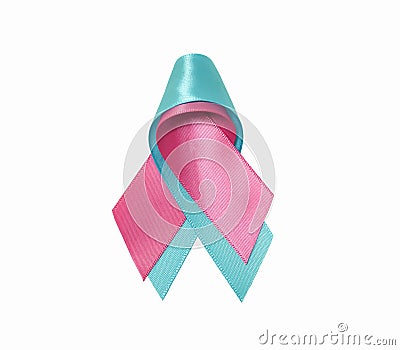 Pink and blue ribbons Stock Photo