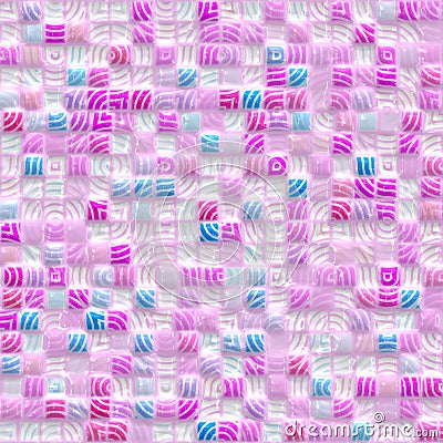 Pink and blue squares pattern Stock Photo