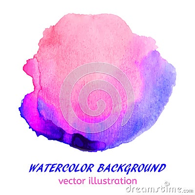 Pink and blue watercolor blot. Abstract background for your desi Stock Photo