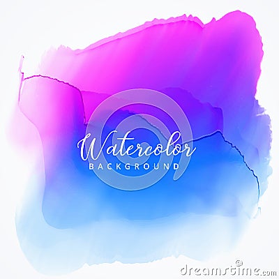 pink blue watercolor stain texture vector background Vector Illustration