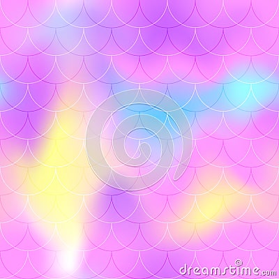 Pink blue yellow mermaid scale background. Bright iridescent background. Fish scale pattern. Stock Photo