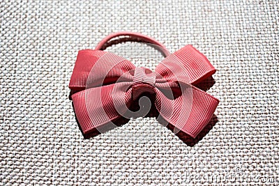 Pink bow for the girl. Stock Photo