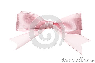 Pink bow isolated on white background Stock Photo