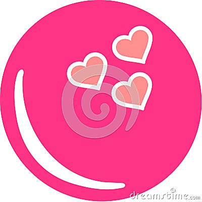 Pink Bowling Ball Hearts Vector Illustration