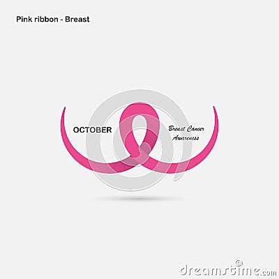 Pink Breast,Bosom,or Chest icon.Breast Cancer October Awareness Vector Illustration