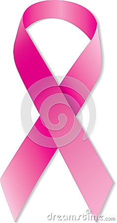 Pink breast cancer awareness ribbon Cartoon Illustration