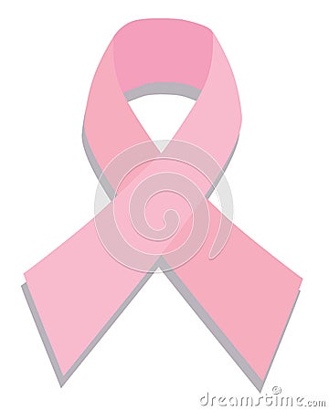 Pink breast cancer ribbon Vector Illustration