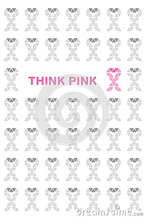 Pink breast cancer ribbon Vector Illustration