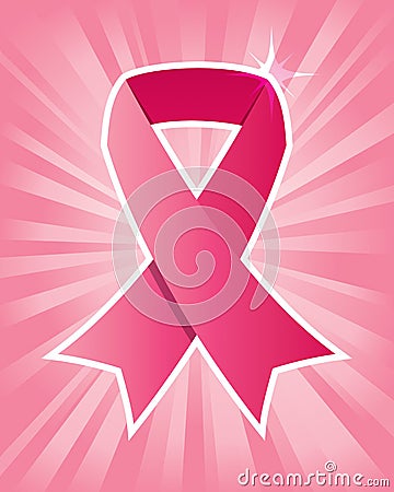 Pink Breast Cancer Ribbon Vector Illustration