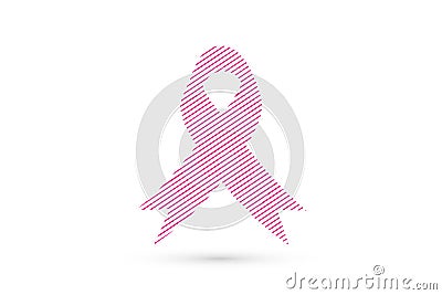 Pink Breast Cancer Ribbon Unique logo Vector Illustration