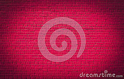 Pink brick wall texture background. Magenta colored brick wall texture architexture pattern Stock Photo