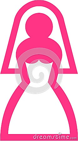 Pink bride pictogram Stock Photo