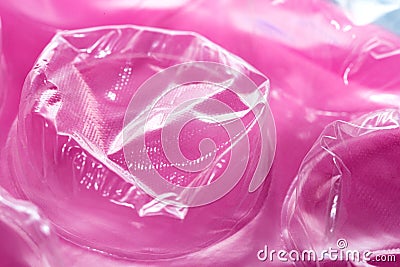 Pink bubble wrap macro photography Stock Photo