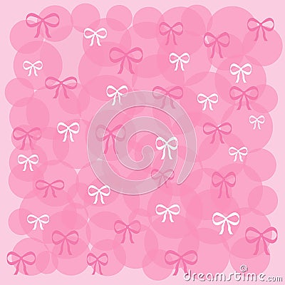 Pink bubbles and bows Cartoon Illustration