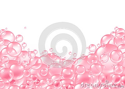 Pink Bubbles frame Stock Photo