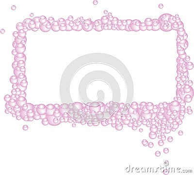 Pink Bubbles Rectangular Frame Vector Illustration