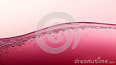 Pink bubbly liquid forming a dynamic wave against a vibrant gradient background, creating an abstract, textured visual Stock Photo