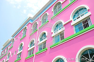 Pink building Stock Photo