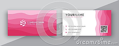 Pink business card design. modern double sided business card design concept , clean and modern style Vector Illustration