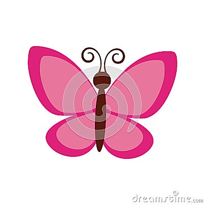 Pink butterfly icon Vector Illustration