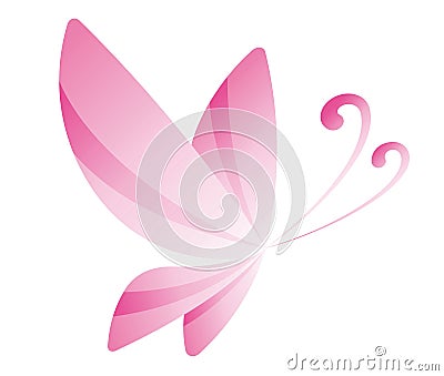 Pink butterfly Cartoon Illustration