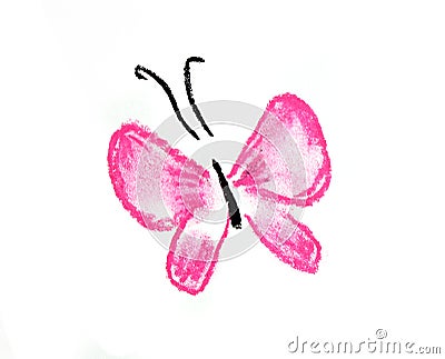 Pink butterfly simple illustration Cartoon Illustration