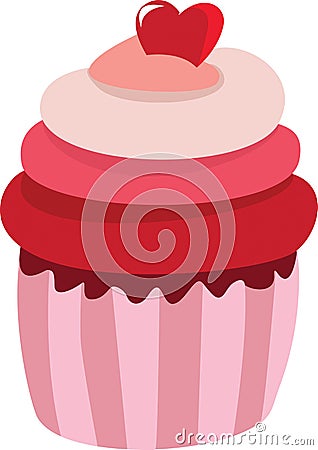 Pink cake Vector Illustration