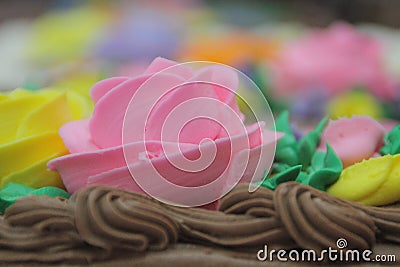 Pink Cake Flower Stock Photo