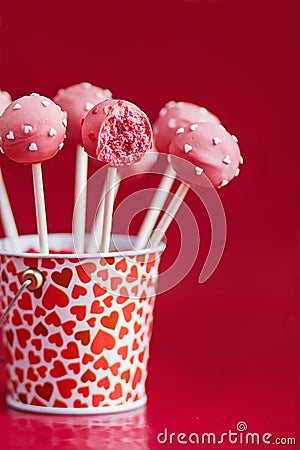 Pink cake pops Stock Photo