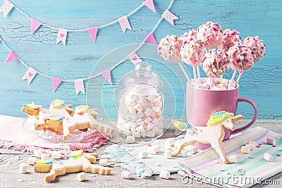 Pink cake pops Stock Photo