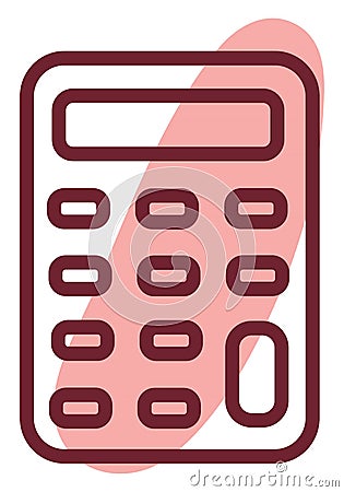 Pink calculator , icon Vector Illustration