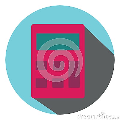 Pink calculator, icon Vector Illustration