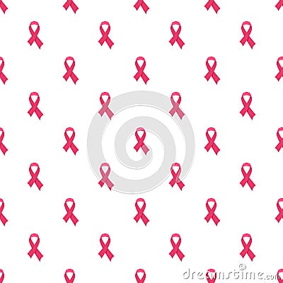 Pink cancer ribbon pattern seamless vector Vector Illustration