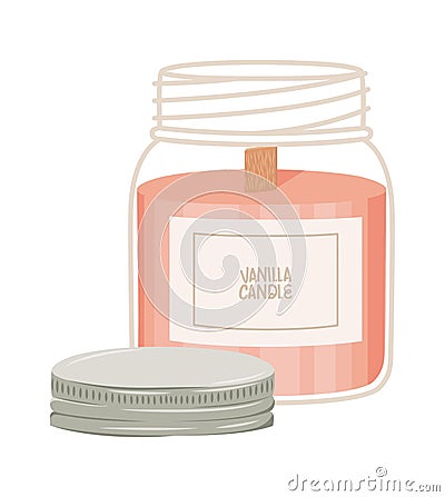 pink candle jar Vector Illustration
