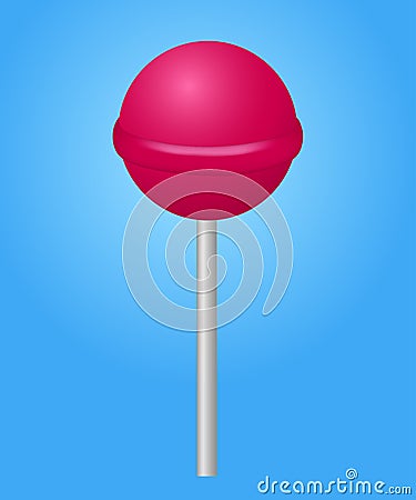 Pink candy lolipop. Vector illustration. Cartoon Illustration