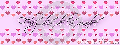 Pink card for Mother's Day written in spanish with many hearts Stock Photo