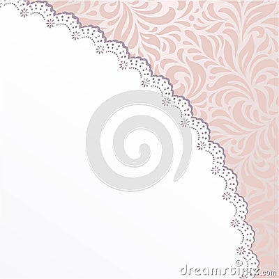 Pink dreeting card Vector Illustration