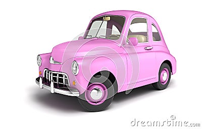 Pink cartoon car Cartoon Illustration
